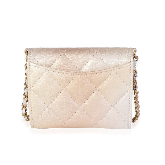 Chanel Gold Metallic Ombré Quilted Goatskin Classic Mini Clutch with Chain - Picture 3 of 7